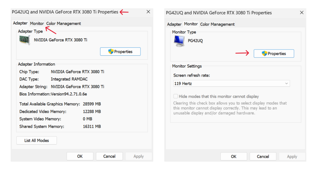 Install PG42UQ Display Driver for Windows 10/11 best HDR settings Guide