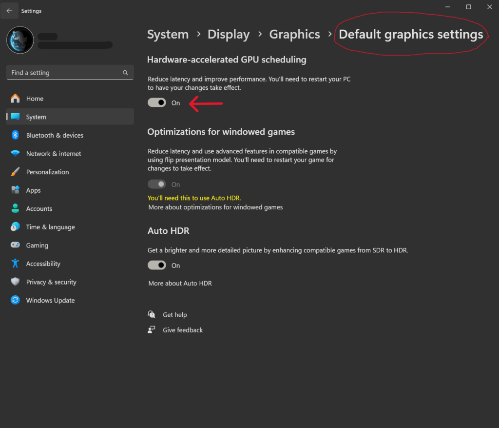 Windows 11 Settings Hardware-Accelerated GPU Scheduling HAGS 5